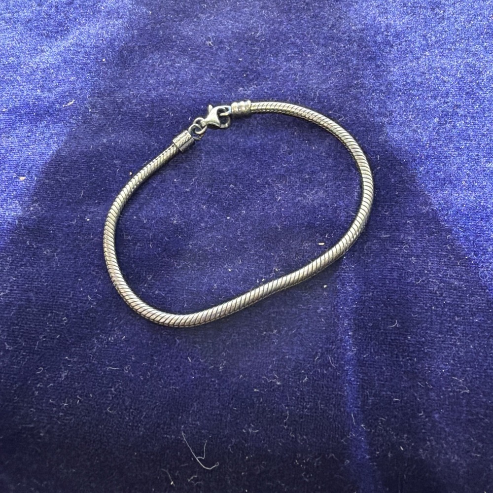 vintage CHAMILIA Sterling Silver 925 3mm Snake Chain Link Bracelet 7.5"